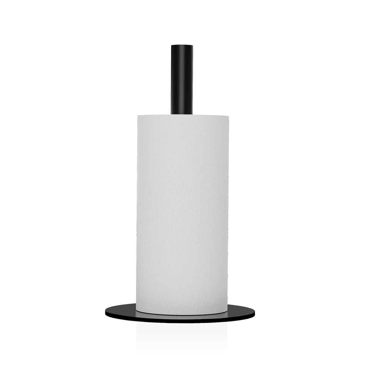 Portarrollo de Papel de Cocina Versa Negro Acero Inoxidable Acero Hierro Madera de caucho 17 x 31 x 17 cm