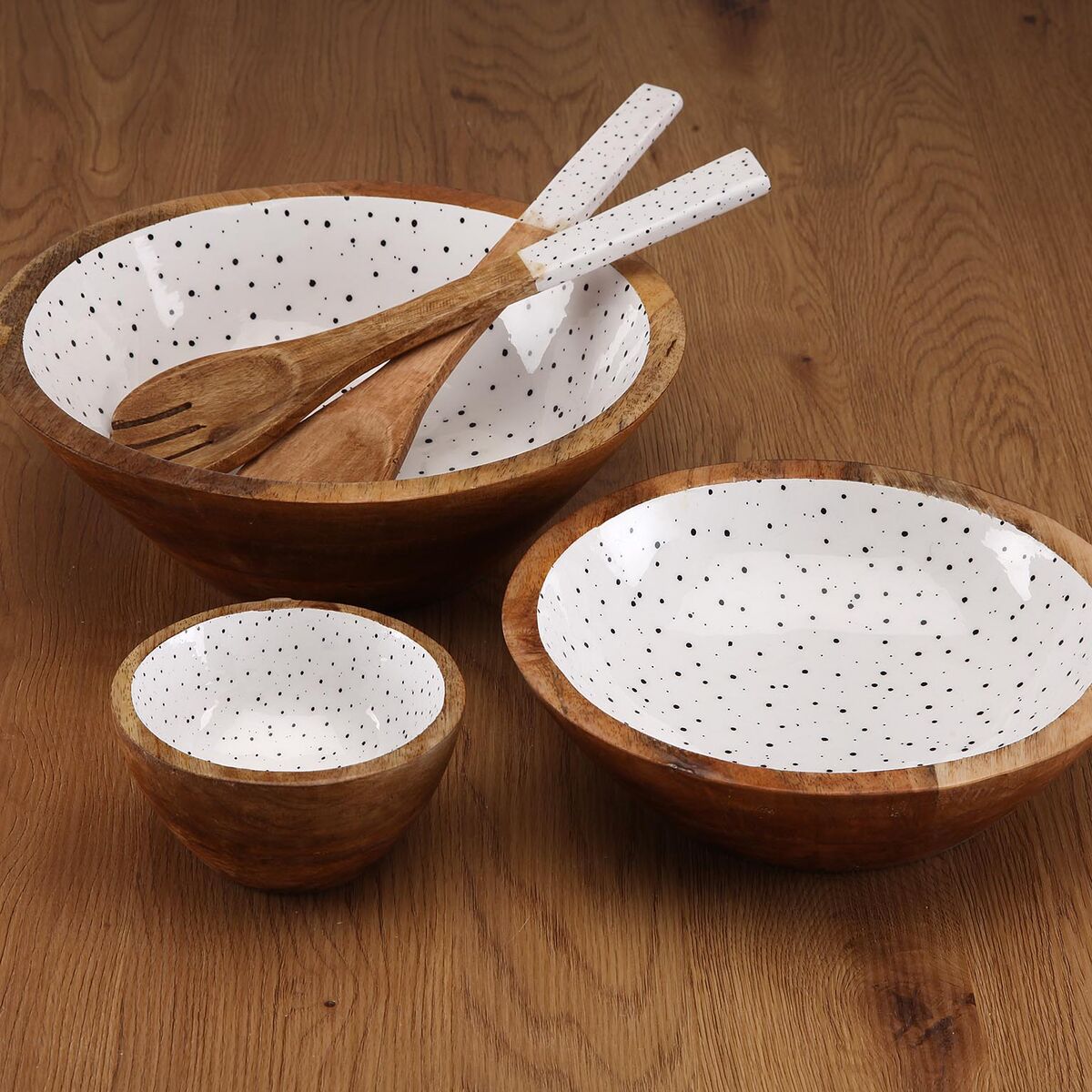 Ensaladera Versa Speckle Madera de mango 30 x 10 x 30 cm