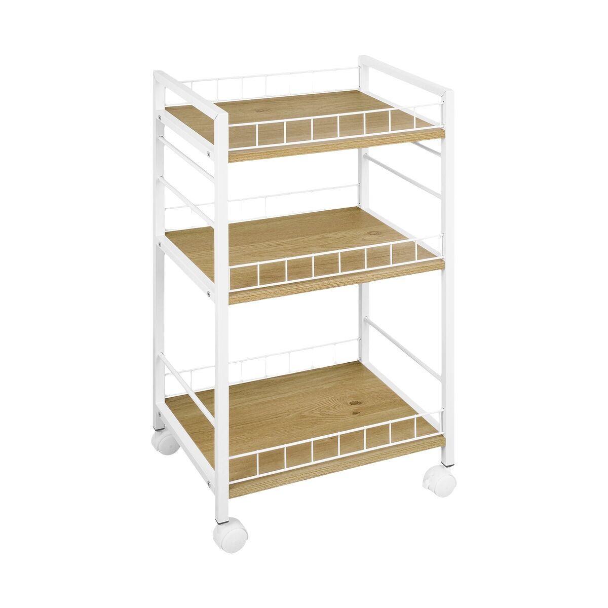 Carrito Verdulero Versa Blanco Metal Plástico Melamina 30 x 76 x 40 cm