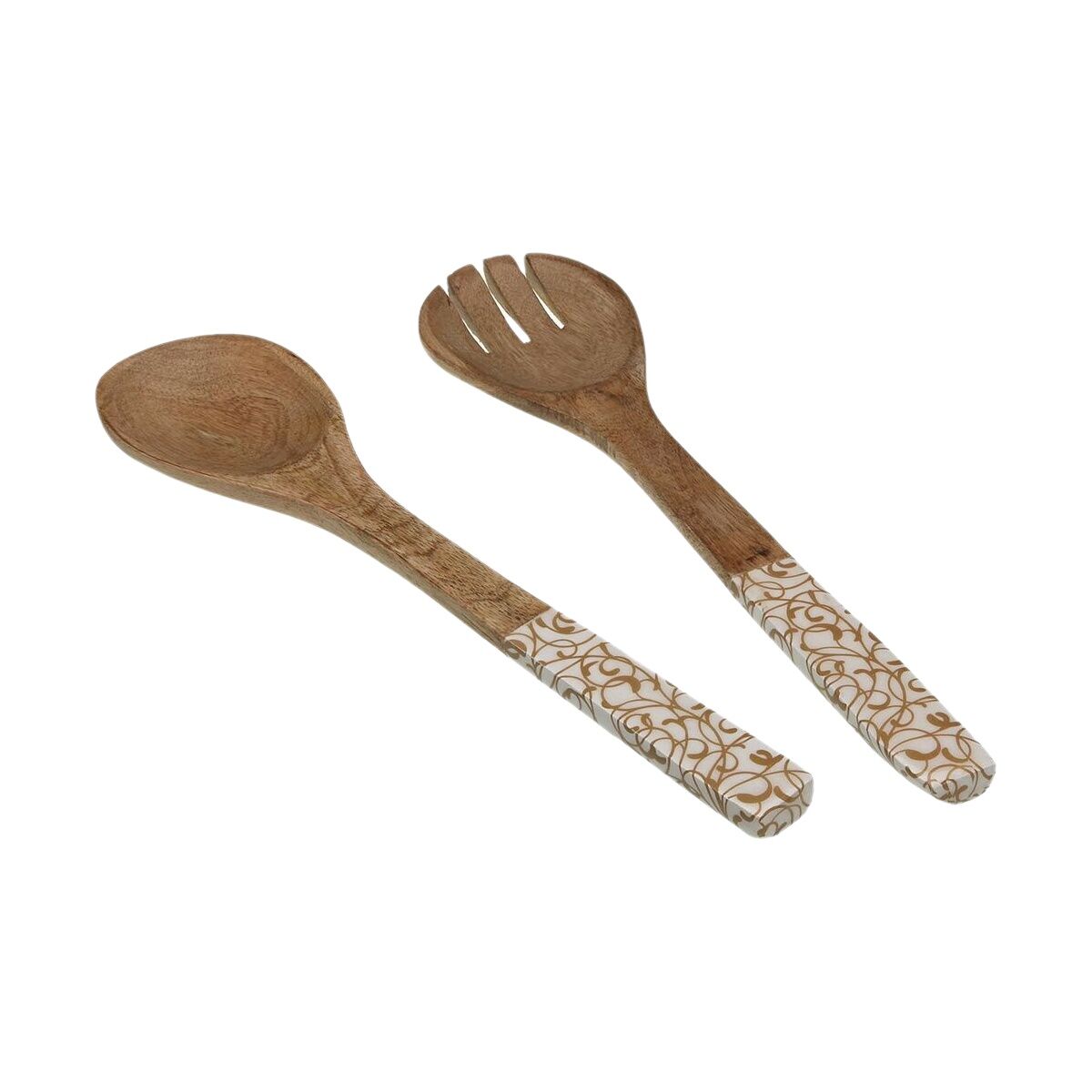 Set de Utensilios para Cocina Versa Bambú Porcelana Madera de mango 6 x 1 x 30 cm