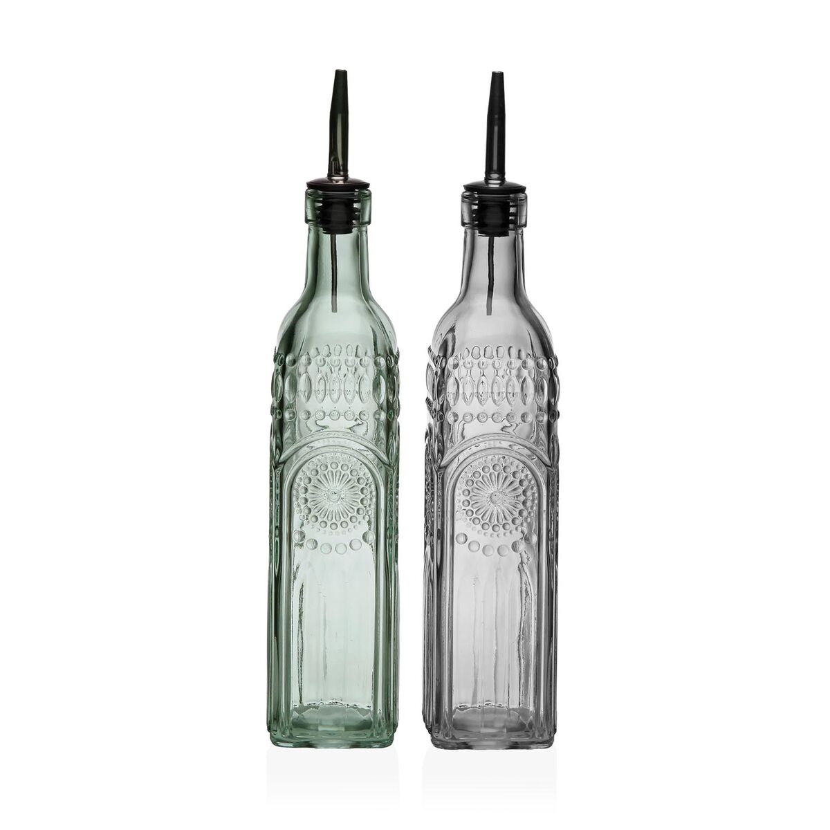 Set de Aceitera y Vinagrera Versa Metal Vidrio 500 ml 7,2 X 32,5 X 13,7 CM