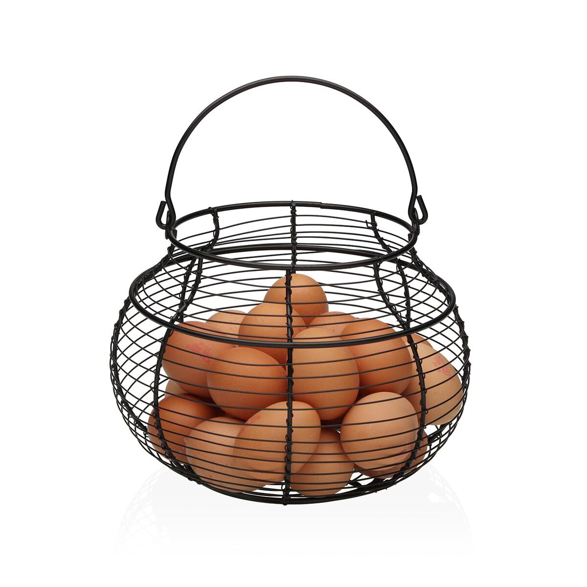 Huevera Versa Negro Metal Acero 23 X 17,5 X 23 CM