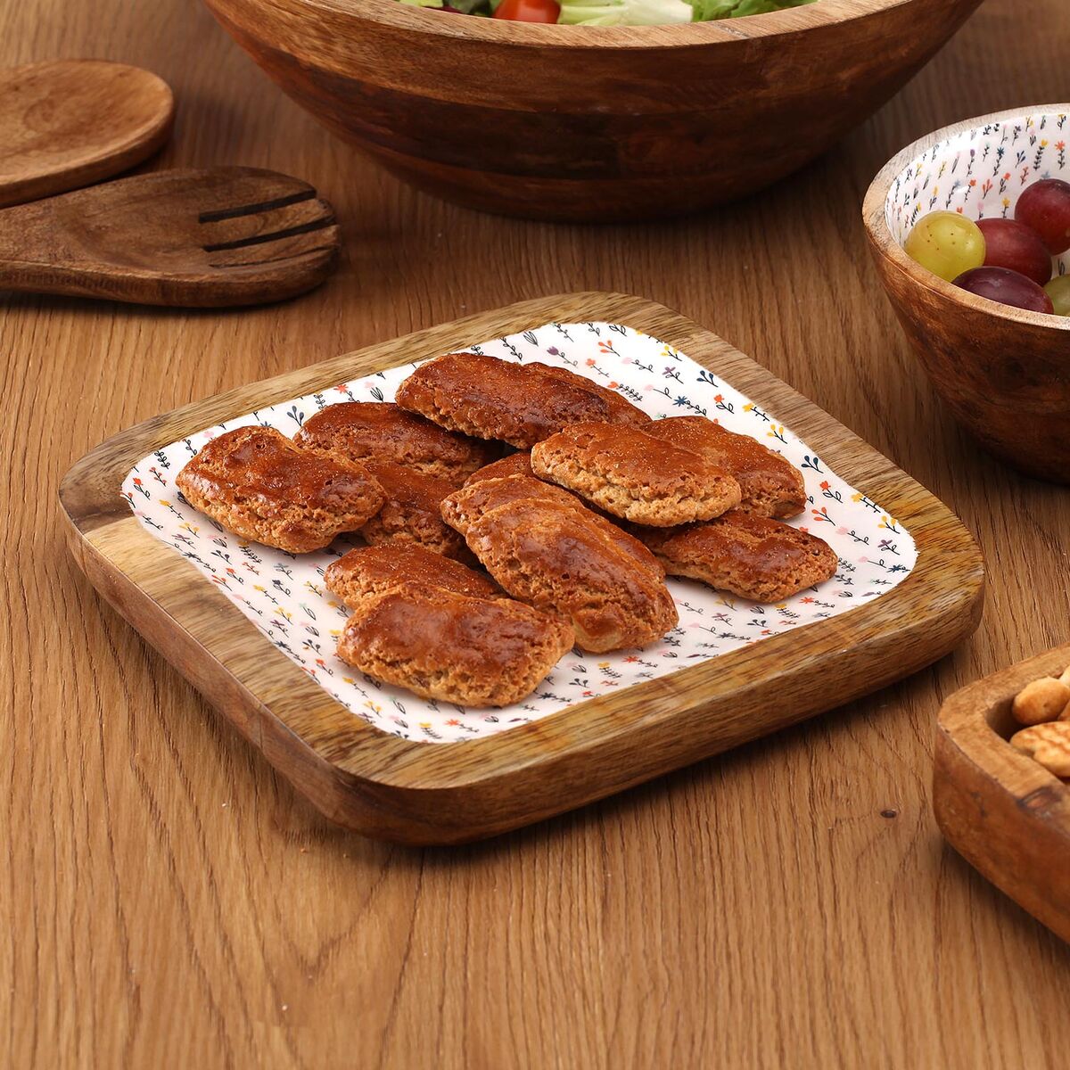 Bandeja de Aperitivos Versa Blume 20 x 1,5 x 20 cm