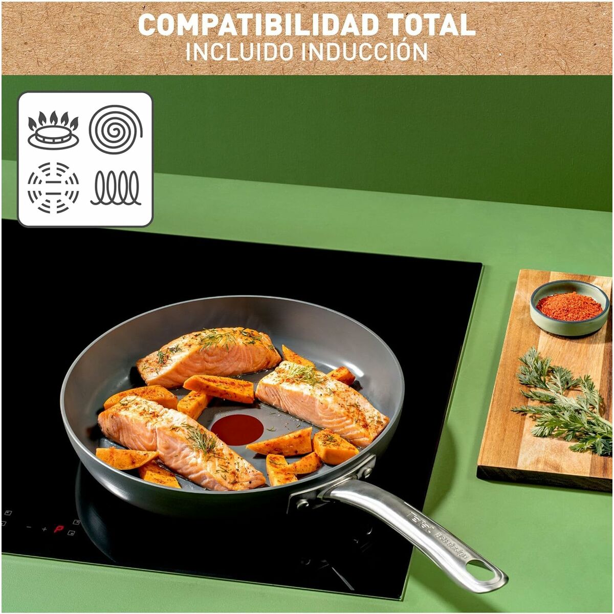 Sartén Tefal C4240443 Plateado Cerámico Ø 24 cm