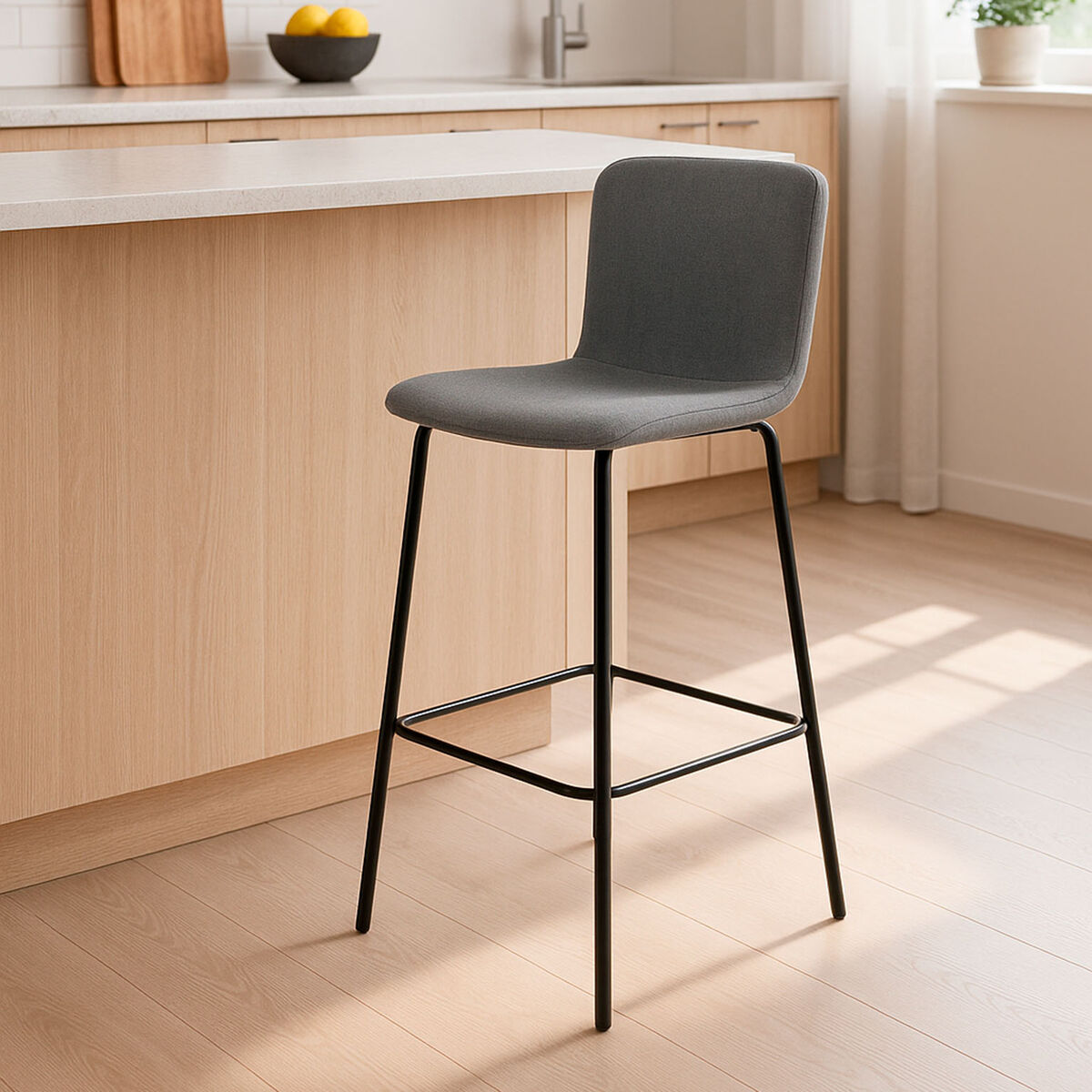 Taburete Versa Negro Metal 44,5 X 93,5 X 51 CM