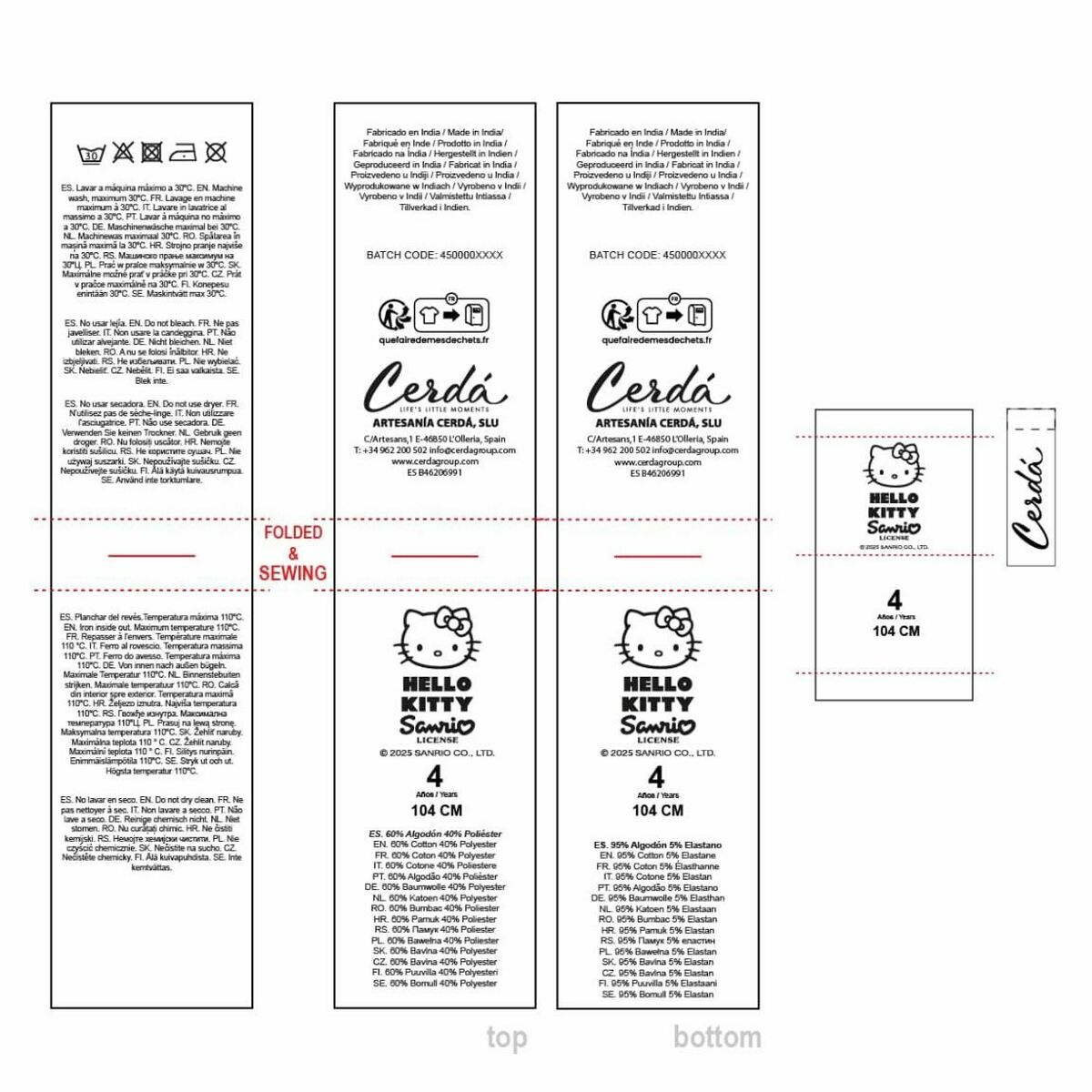 Conjunto de Ropa Hello Kitty Rosa