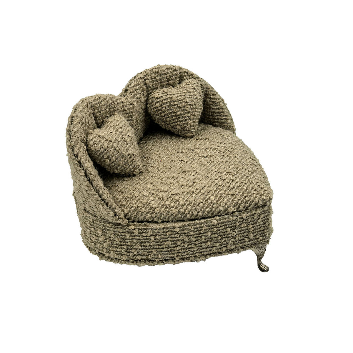 Caja-Joyero Versa Gris Poliéster Metal Espejo Madera MDF 16 X 13,5 X 16 CM Sofá