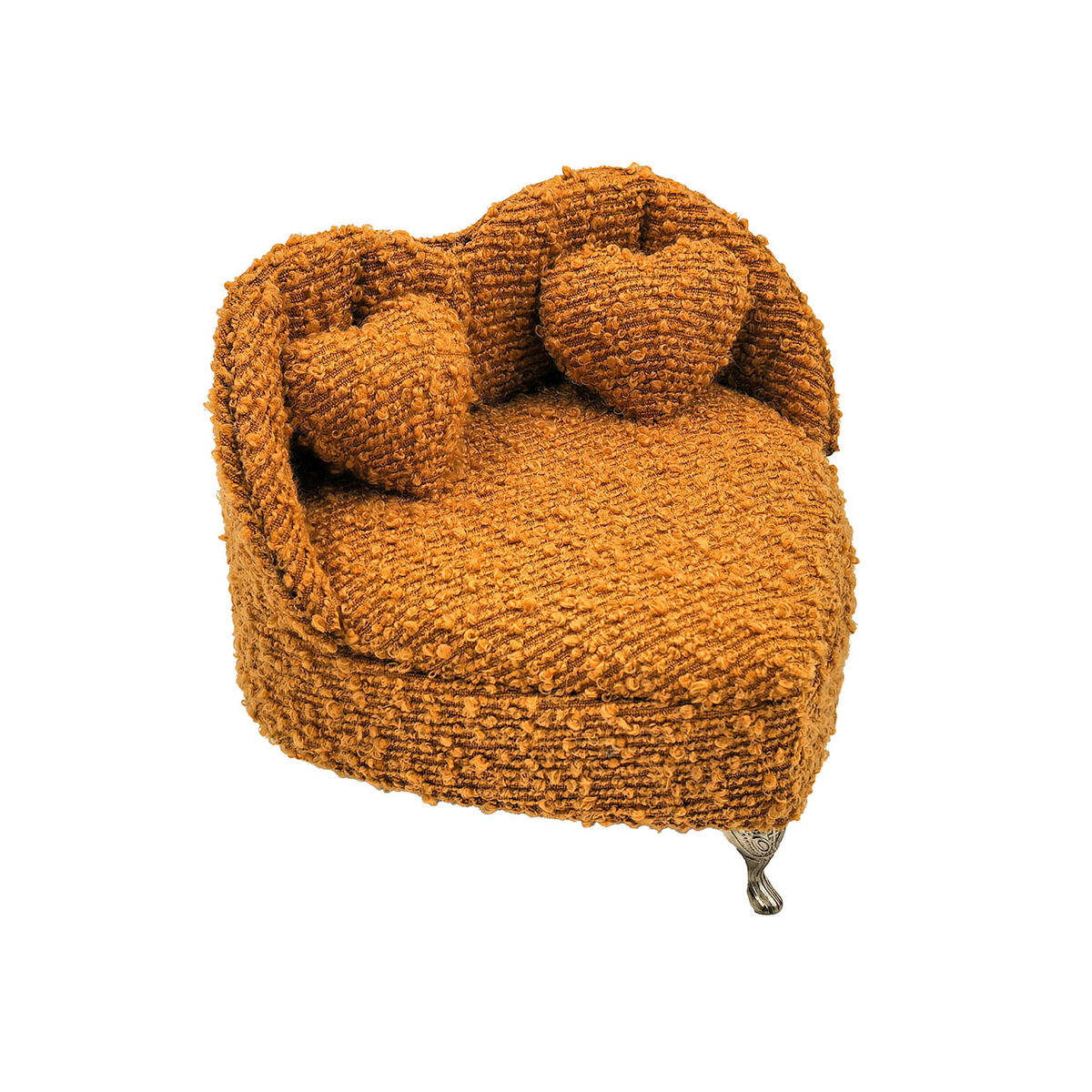 Caja-Joyero Versa Mostaza Poliéster Metal Espejo Madera MDF 16 X 13,5 X 16 CM Sofá