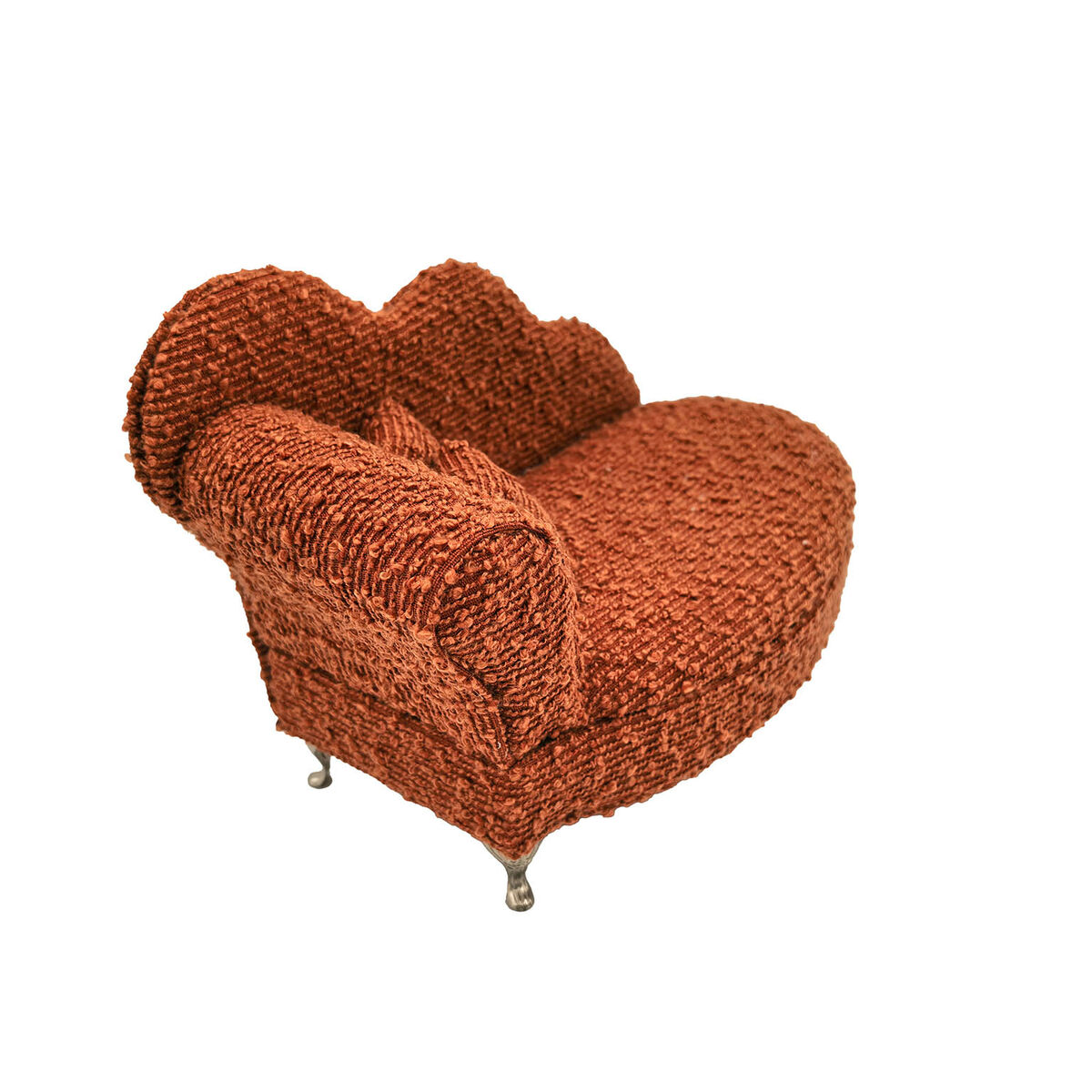 Caja-Joyero Versa Rojo Poliéster Metal Espejo Madera MDF 12,5 X 17 X 26,5 CM Sofá