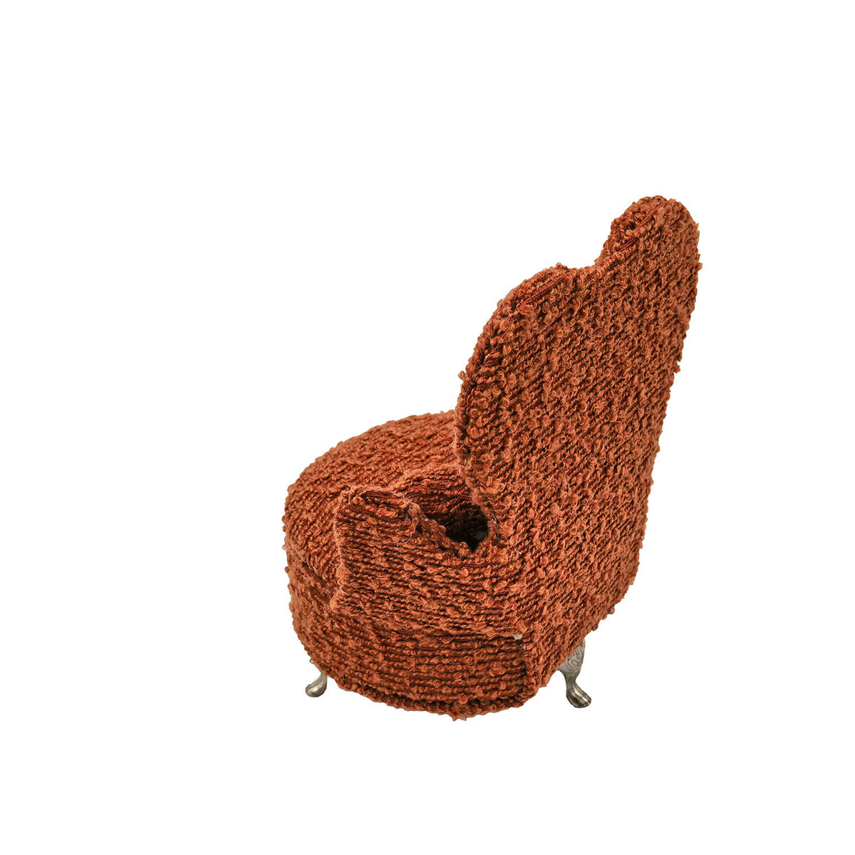 Caja-Joyero Versa Rojo Poliéster Metal Espejo Madera MDF 12 x 19 x 18 cm Sillón