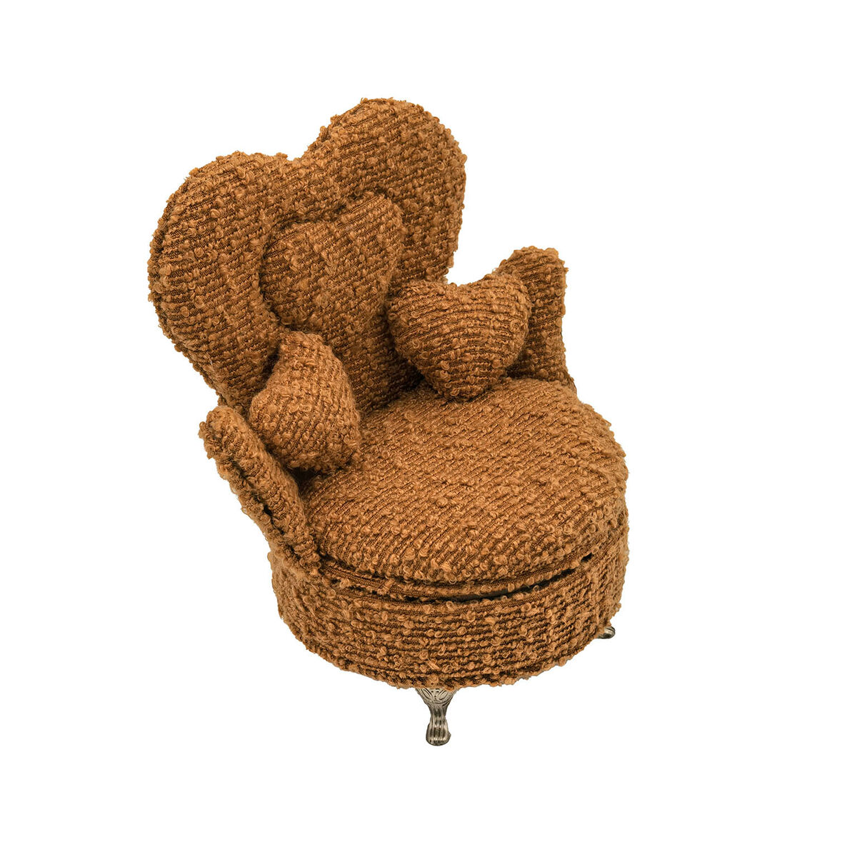 Caja-Joyero Versa Mostaza Poliéster Metal Espejo Madera MDF 12 x 19 x 18 cm Sillón