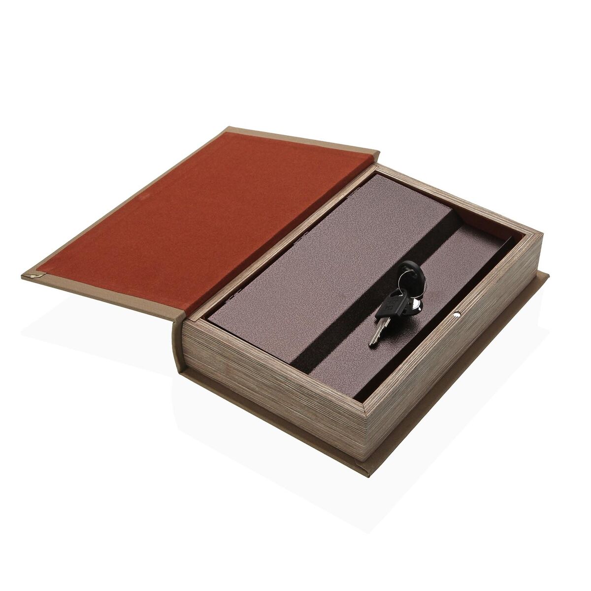 Caja Decorativa Versa Lienzo Madera MDF Libro Jarrón