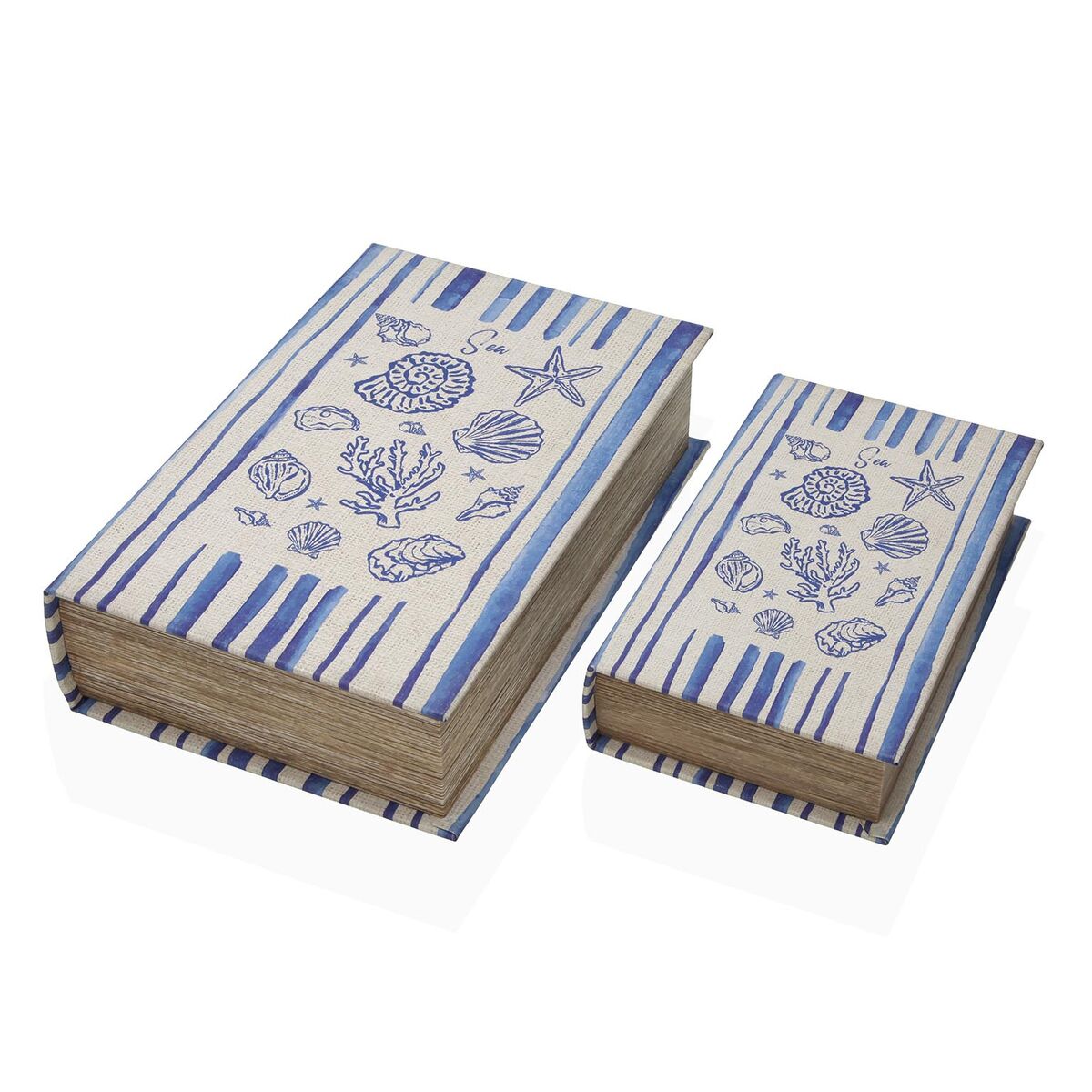 Caja Decorativa Versa Lienzo Madera MDF Libro