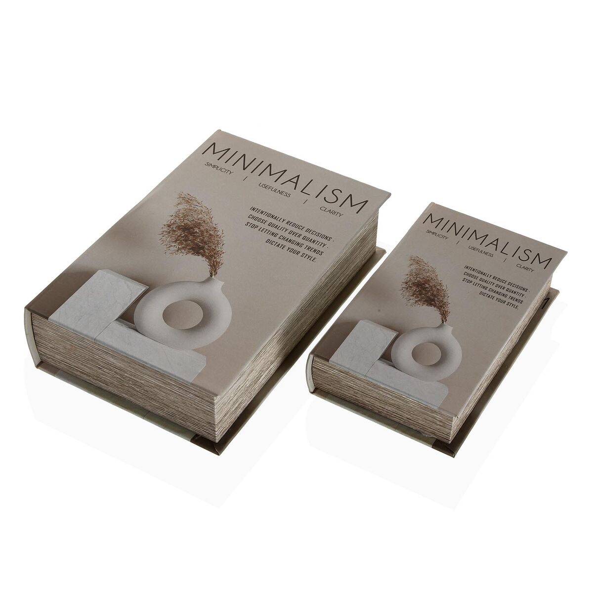 Caja Decorativa Versa Minimalism Lienzo Madera MDF Libro