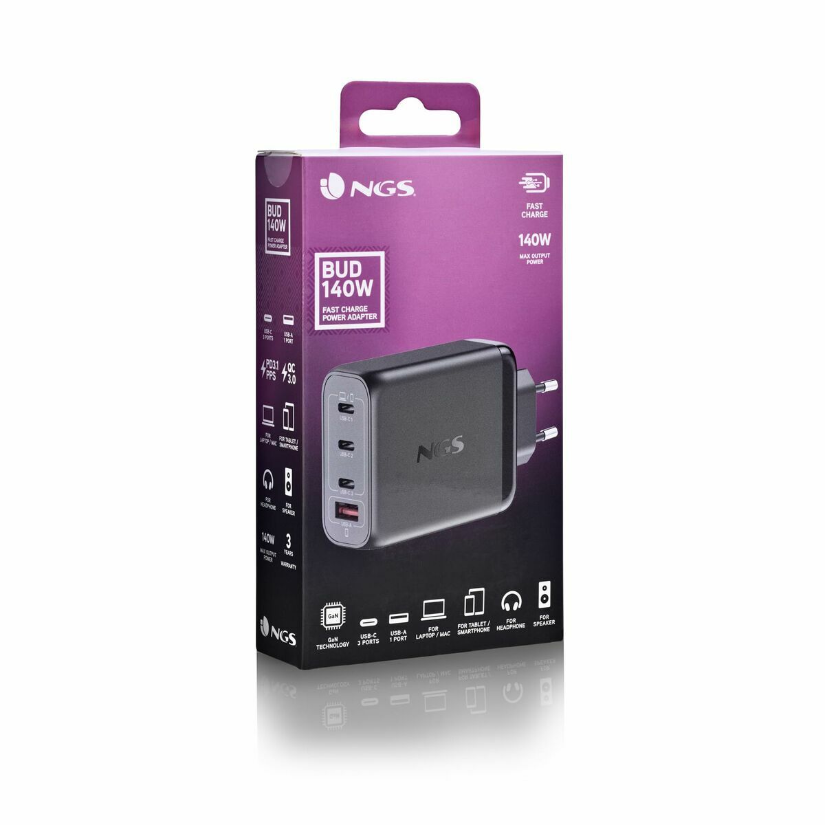 Cargador para Portátil NGS ULTRARAPIDO140W 140 W