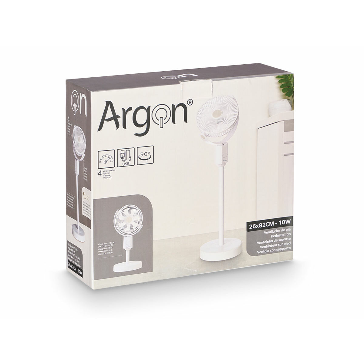 Ventilador de Pie Argon Blanco 10 W
