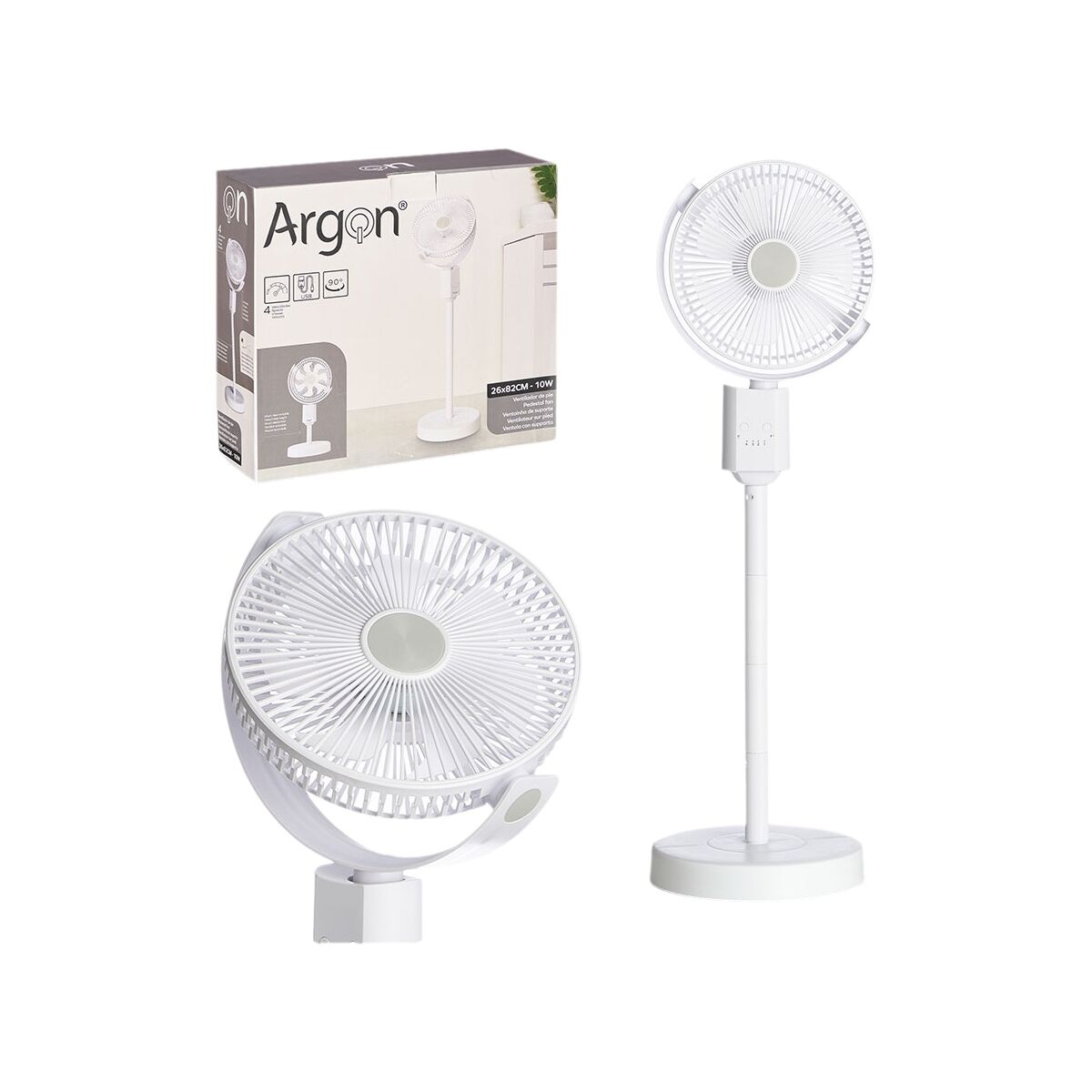 Ventilador de Pie Argon Blanco 10 W