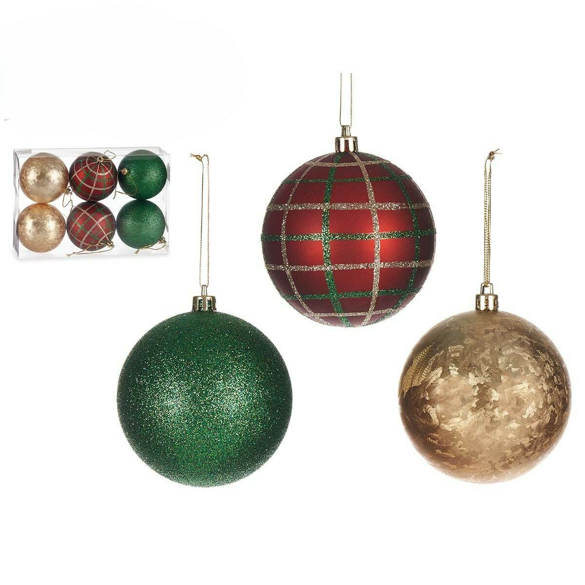 Set de Bolas de Navidad Krist+ Multicolor Plástico Ø 8 cm