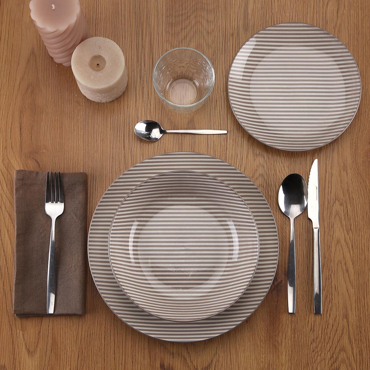 Vajilla Versa Gris Porcelana 18 Piezas