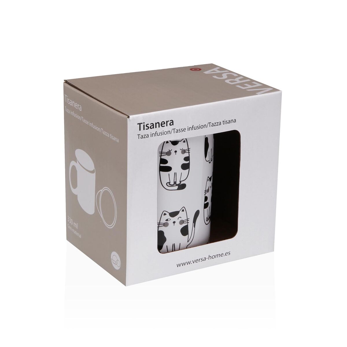 Taza con Filtro para Infusiones Versa Gato