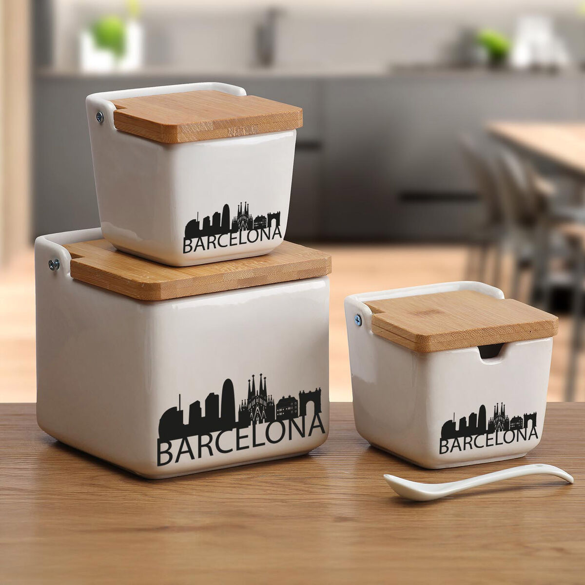 Salero y Pimentero Versa Barcelona Cerámica 12,2 x 11,5 x 12,2 cm