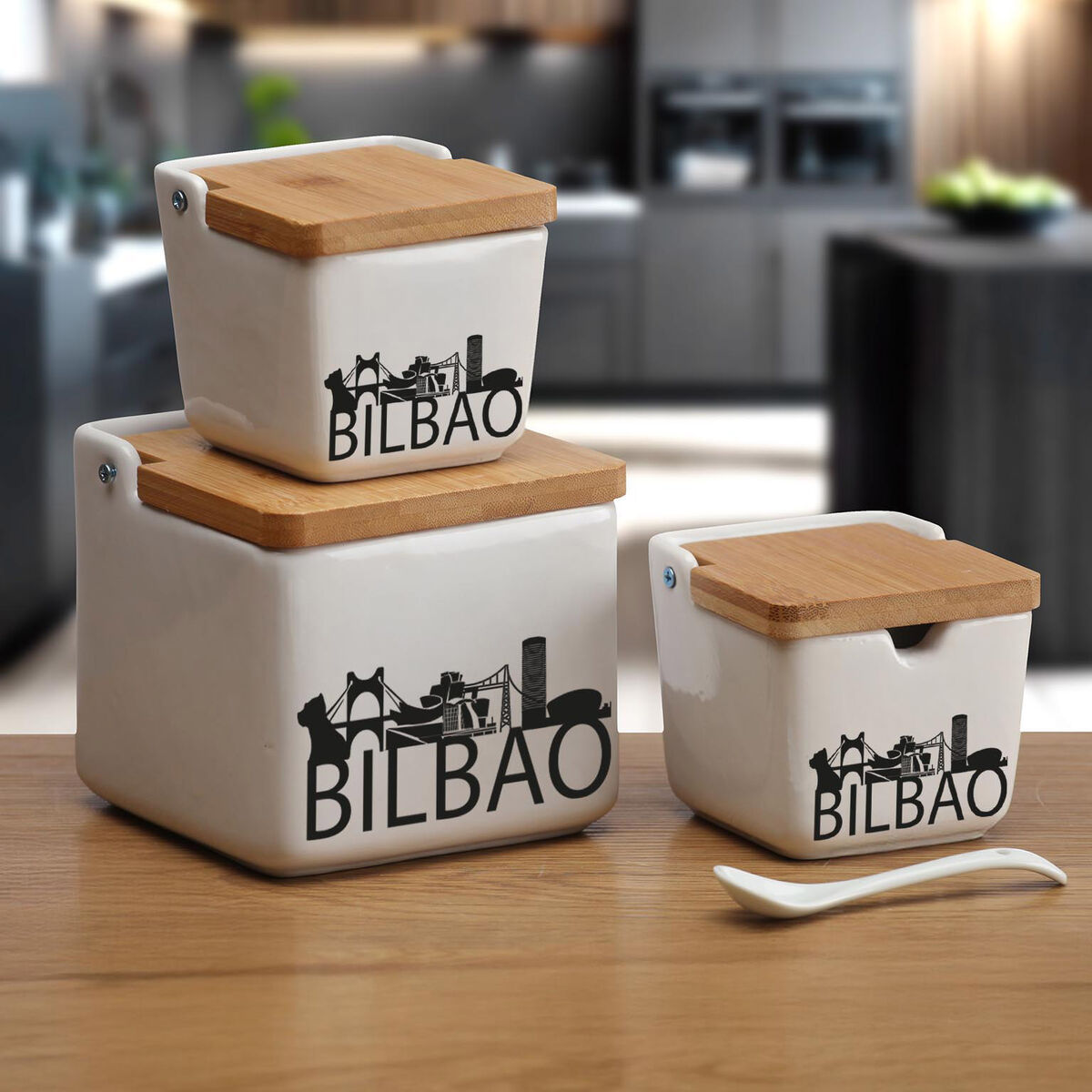 Salero y Pimentero Versa Bilbao Cerámica 12,2 x 11,5 x 12,2 cm