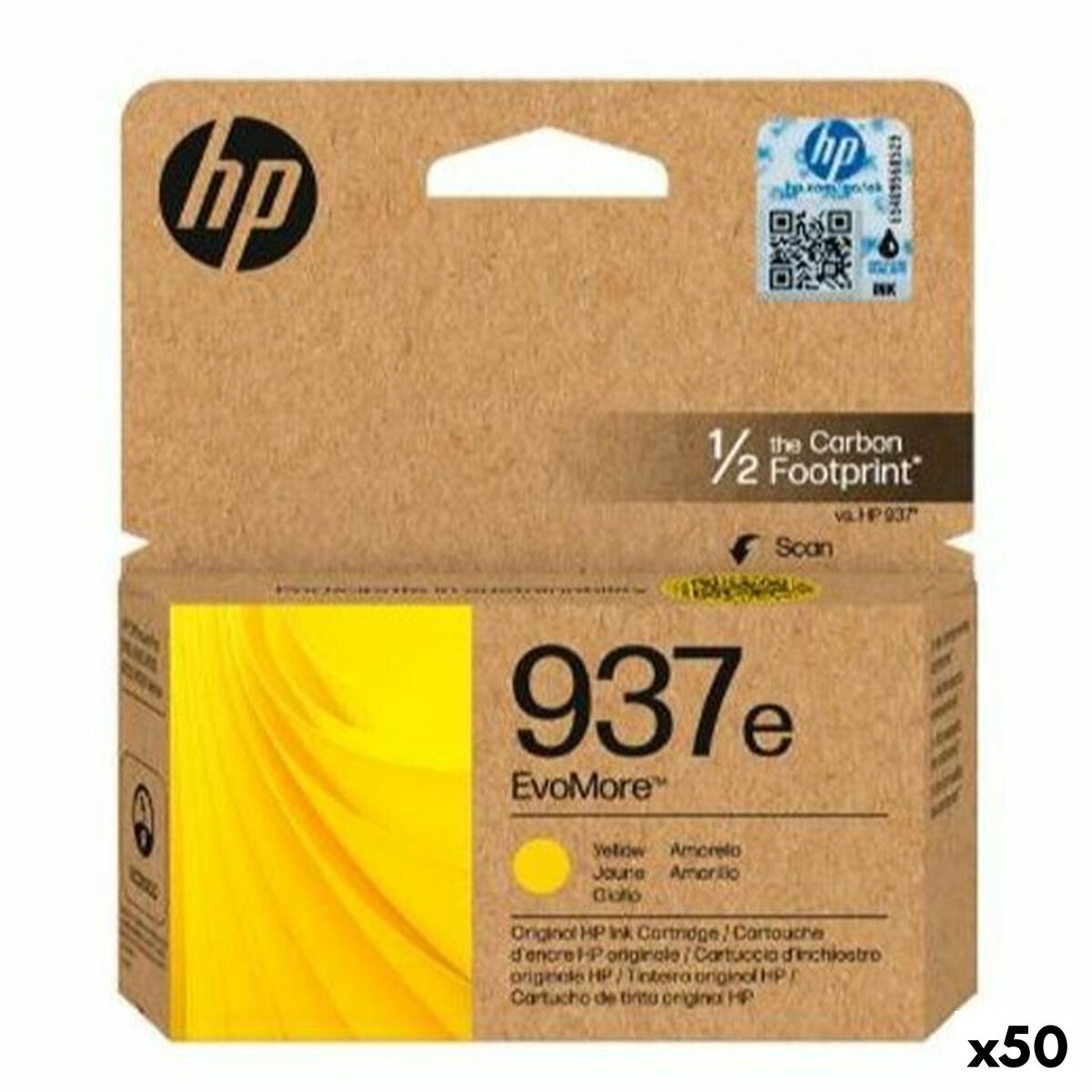 Cartucho de Tinta Original HP Nº 937E Amarillo (50 Unidades)