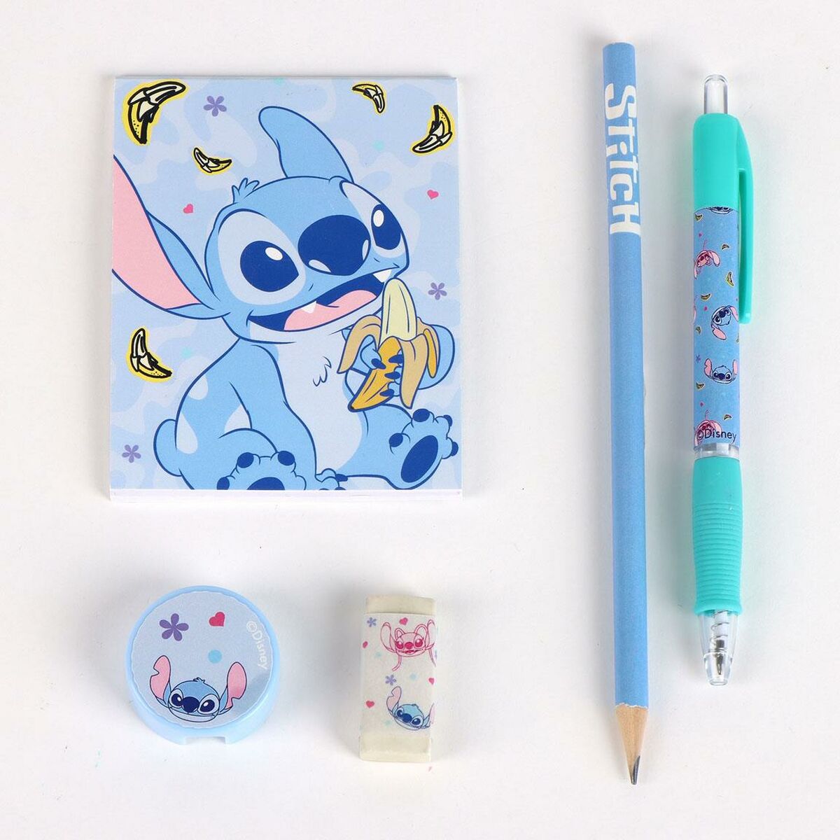 Estuche Escolar con Accesorios Stitch Azul