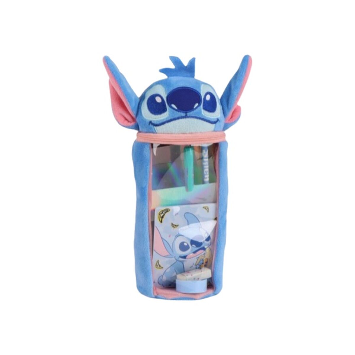 Estuche Escolar con Accesorios Stitch Azul