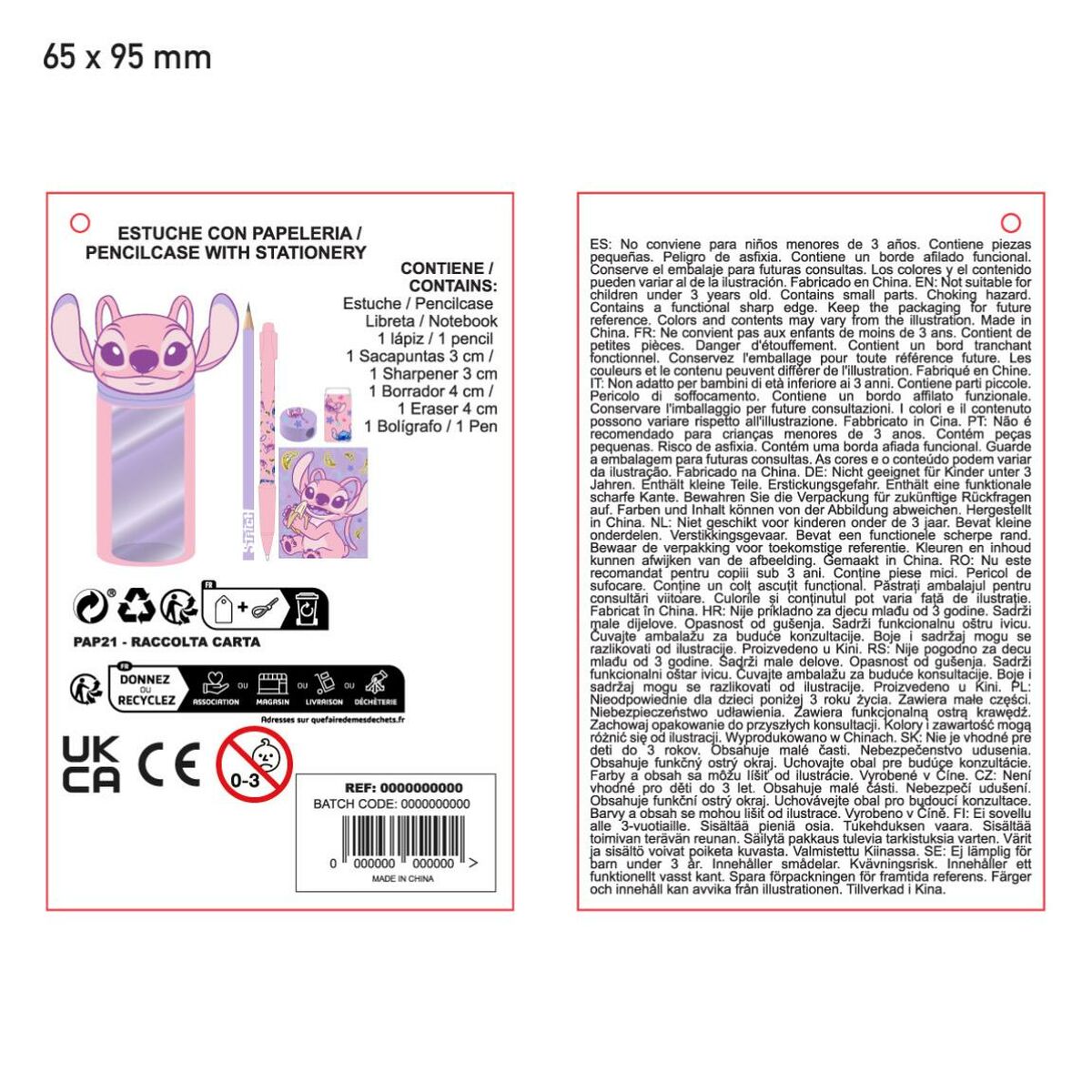 Estuche Escolar con Accesorios Stitch Rosa