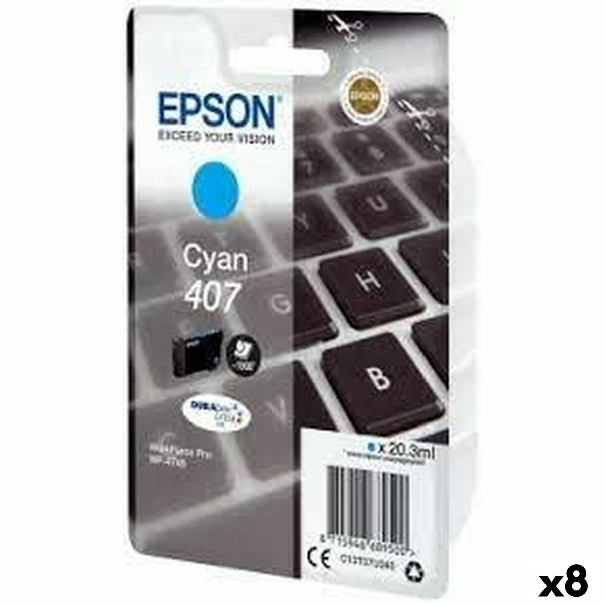 Cartucho de Tinta Original Epson Nº 407 Cian (8 Unidades)