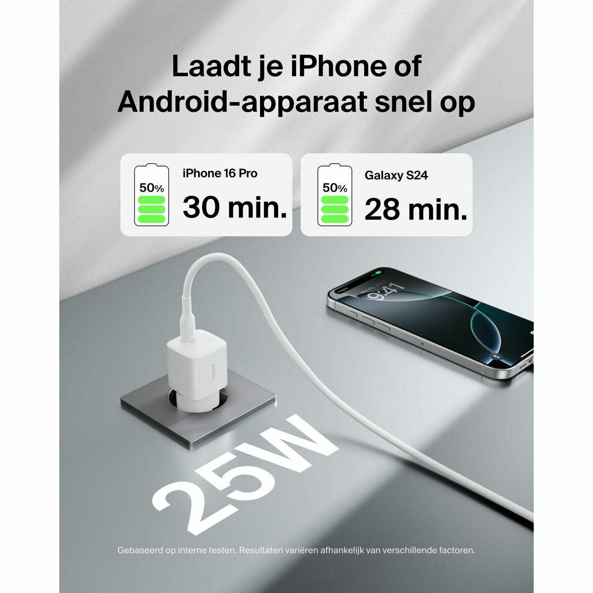 Cargador de Pared Belkin WCA012KQ1MWH-B6 Blanco 25 W