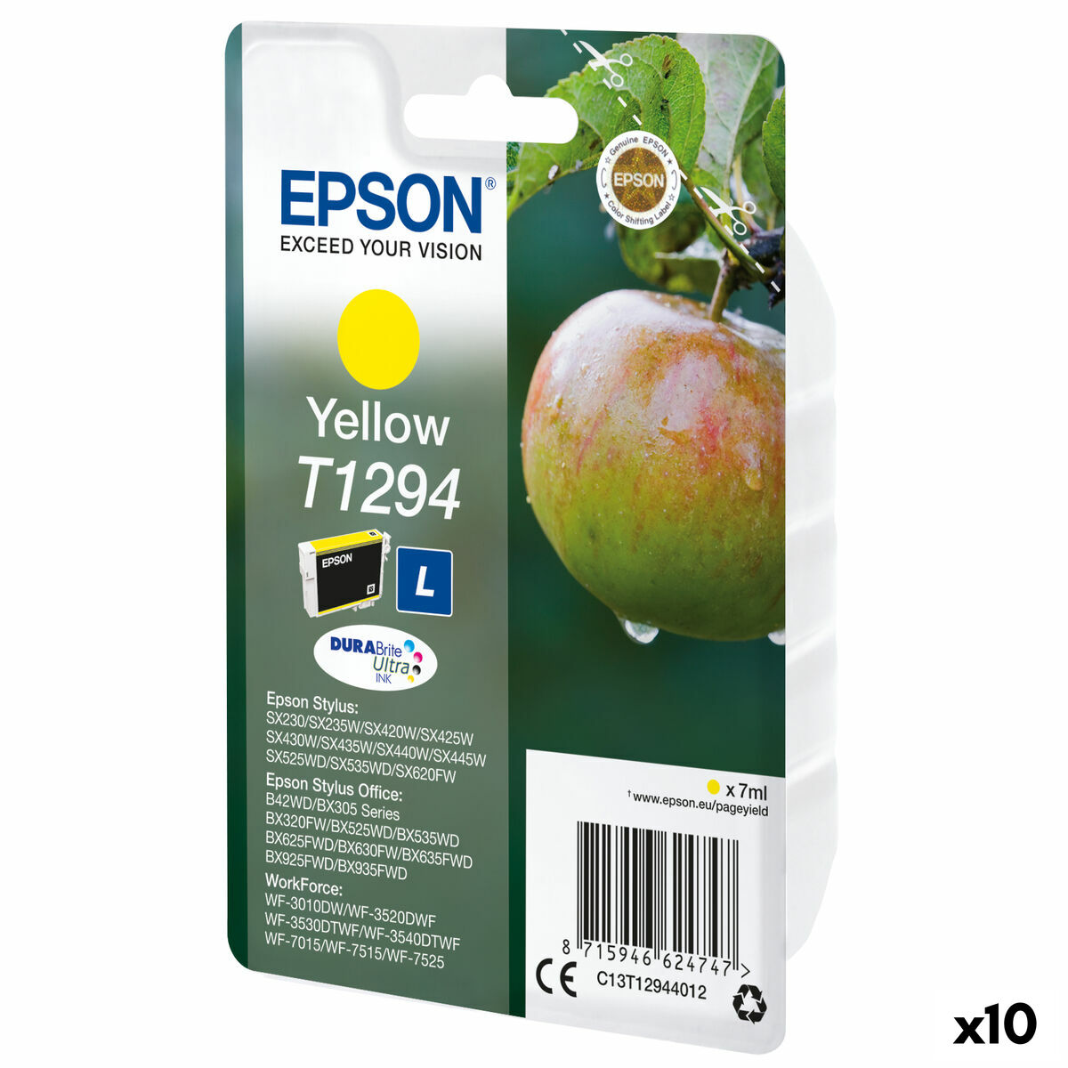 Cartucho de Tinta Original Epson T1294 Amarillo (10 Unidades)
