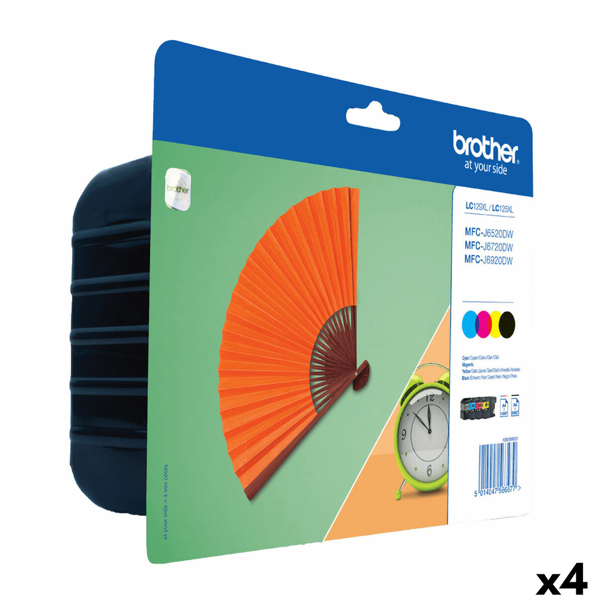 Cartucho de Tinta Original Brother LC129XL/LC125XL Amarillo (4 Unidades)