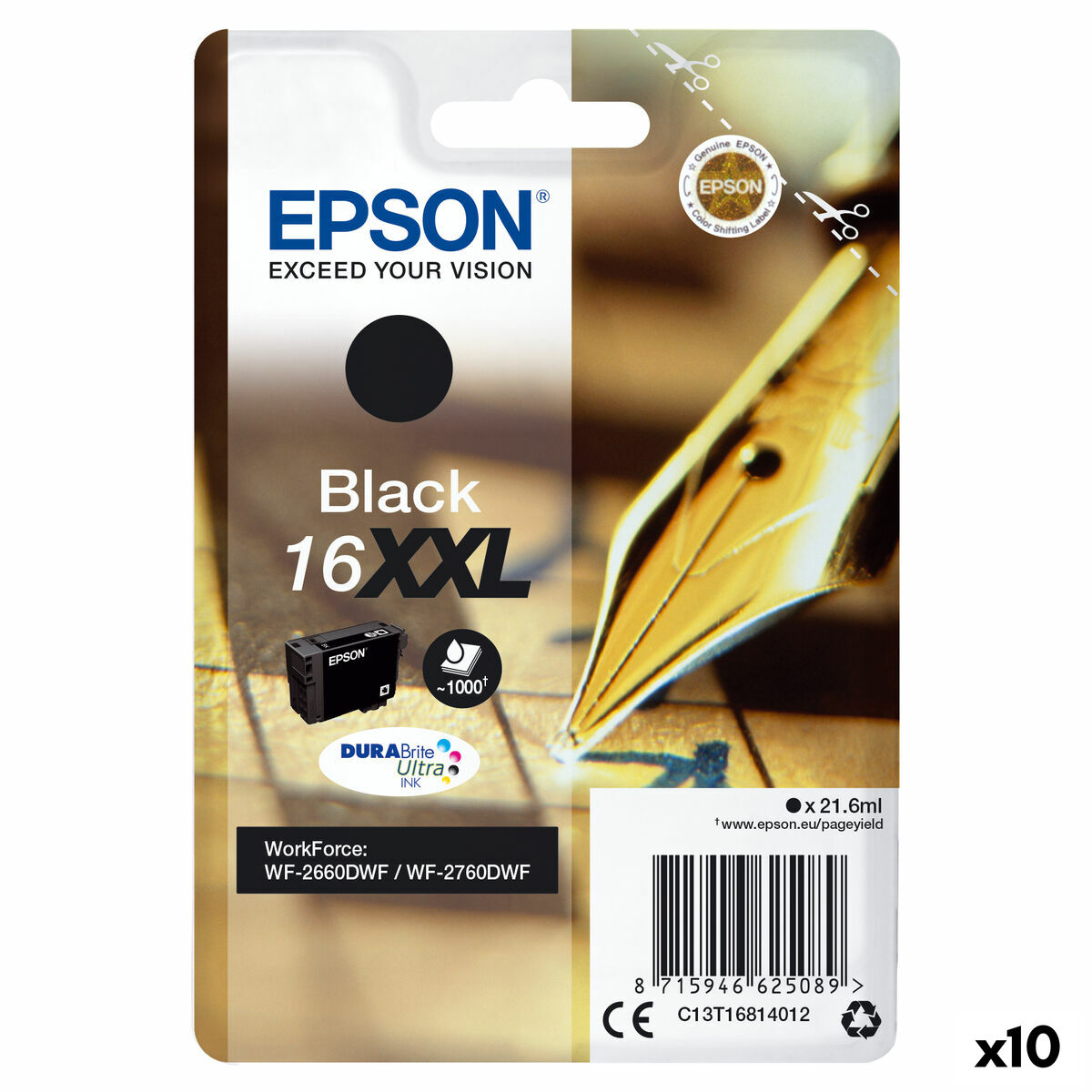 Cartucho de Tinta Original Epson Nº16XXL Magenta (10 Unidades)