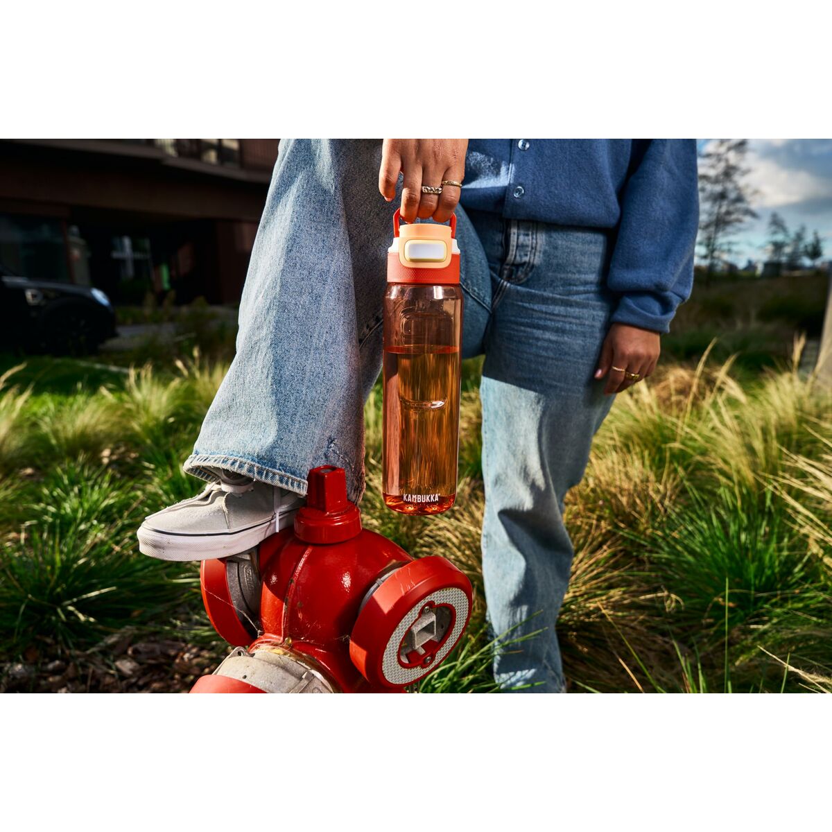 Botella de Agua Kambukka Elton Naranja Transparente 750 ml 1 L Plástico