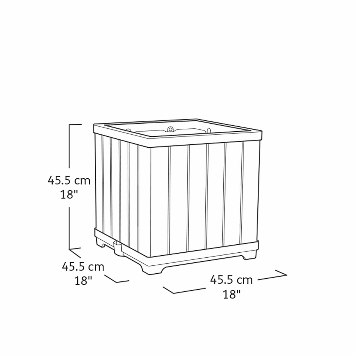 Macetero Keter 262635 Roble Resina Plástico Cuadrado