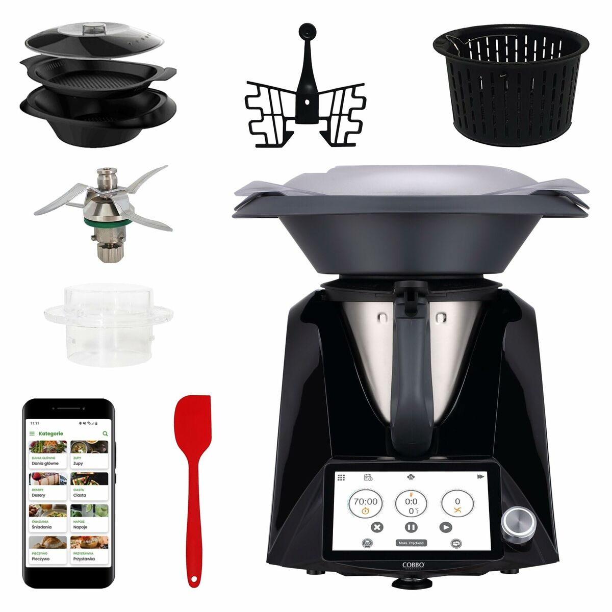 Robot de Cocina Cobbo TC-7B Negro Plateado 1500 W 2 L
