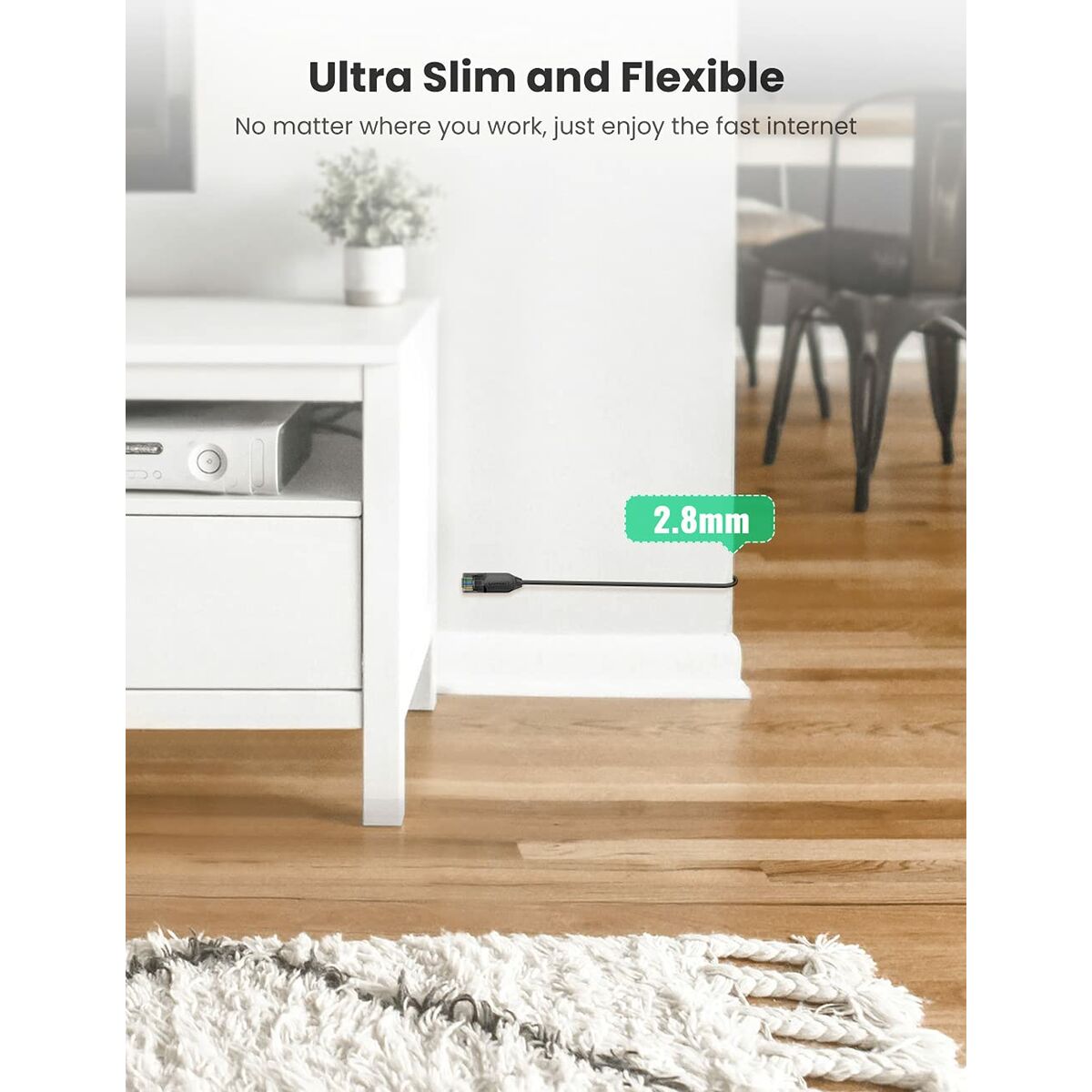 Cable de Red Rígido UTP Categoría 6 Ugreen 70653 Negro 3 m