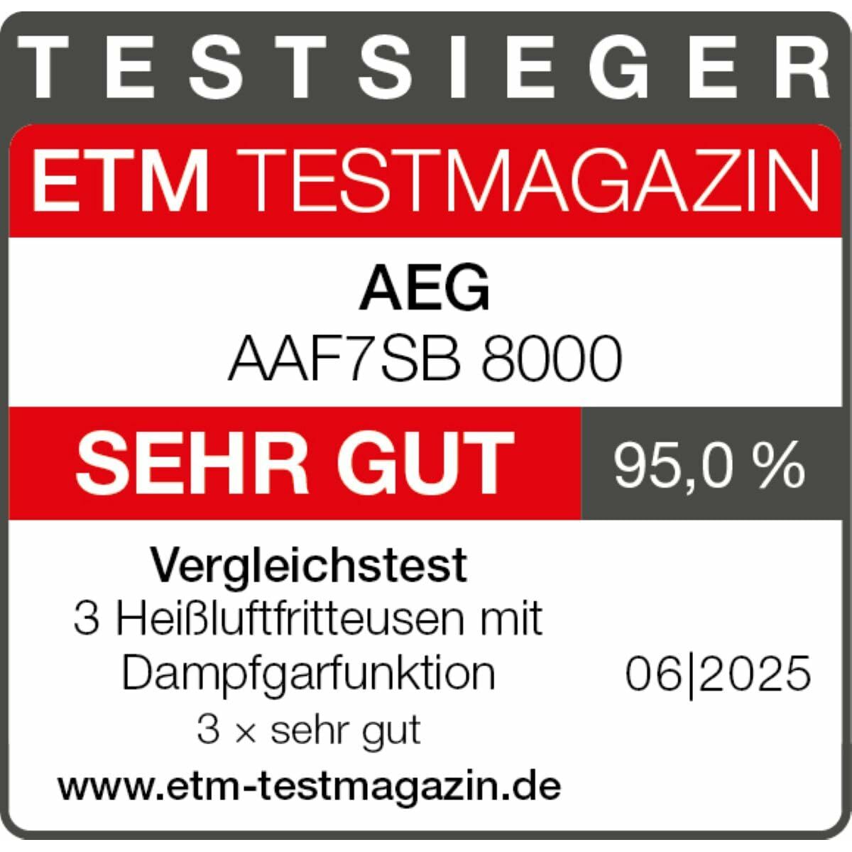 Freidora de Aire AEG AAF7SB Negro 1700 W 6,9 l