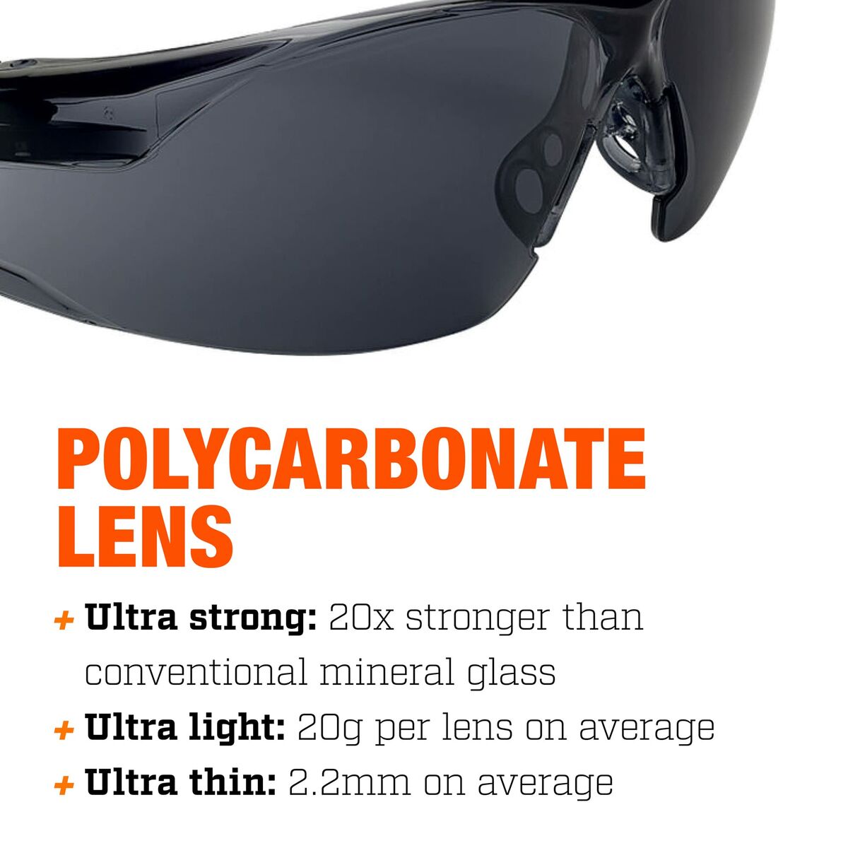 Gafas de Protección Bollé Rush Small Smoke Negro Transparente Policarbonato