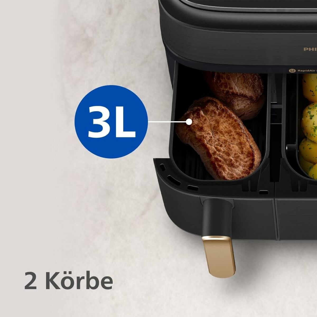 Freidora de Aire Philips NA552/00 Negro 2750 W 9 L 1,4 Kg