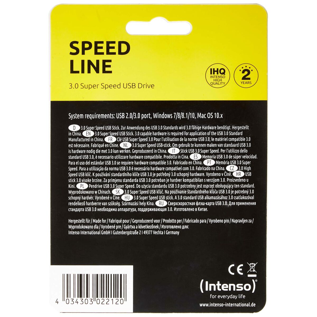 Memoria USB INTENSO Speed Line Negro 16 GB