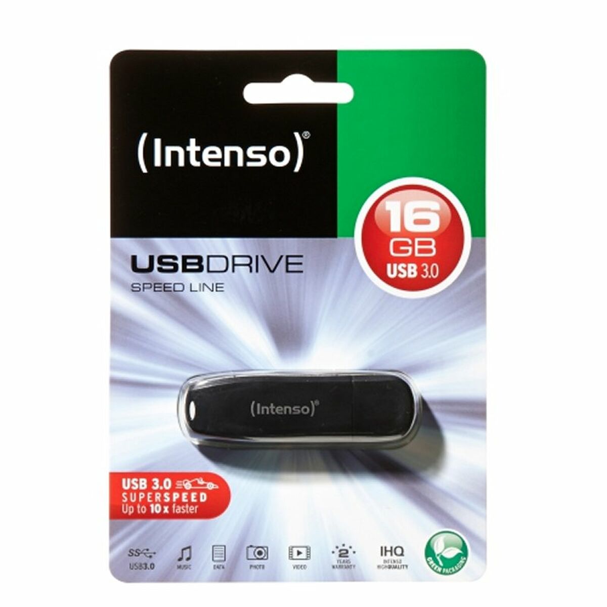 Memoria USB INTENSO Speed Line Negro 16 GB