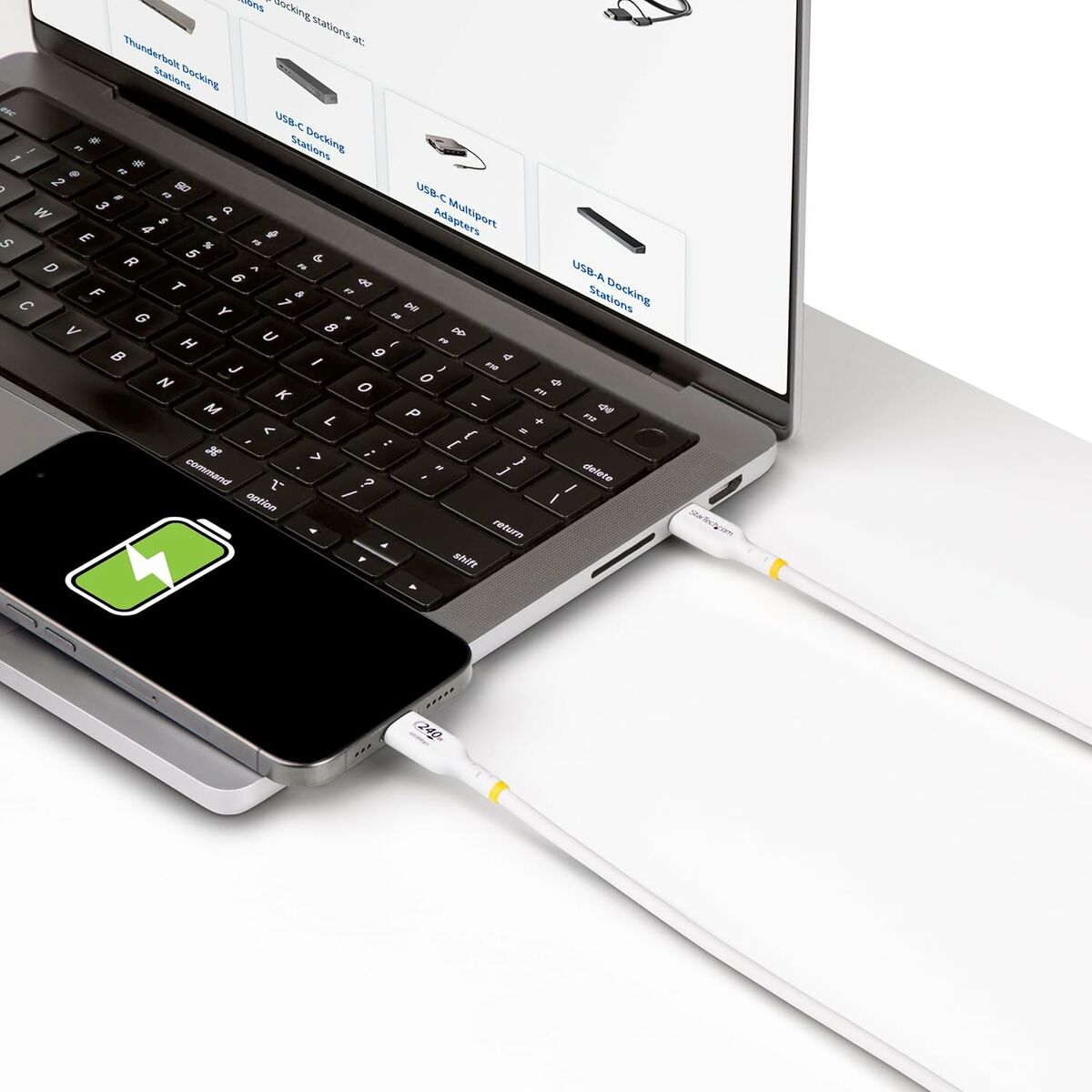 Cable USB Startech USB2EPR1MW Blanco 1 m