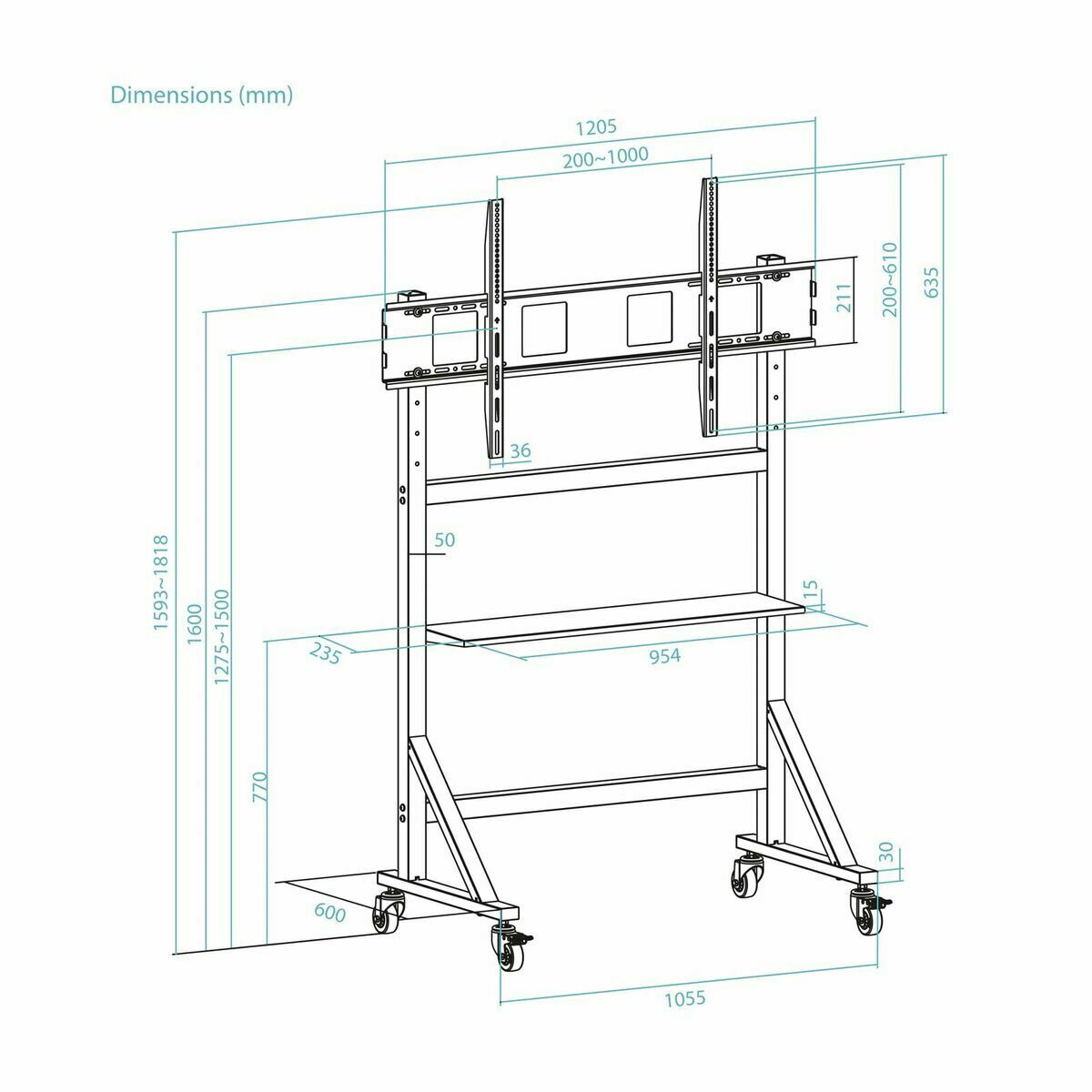 Soporte TV TooQ FS20105M-B 60" 105" 120 kg