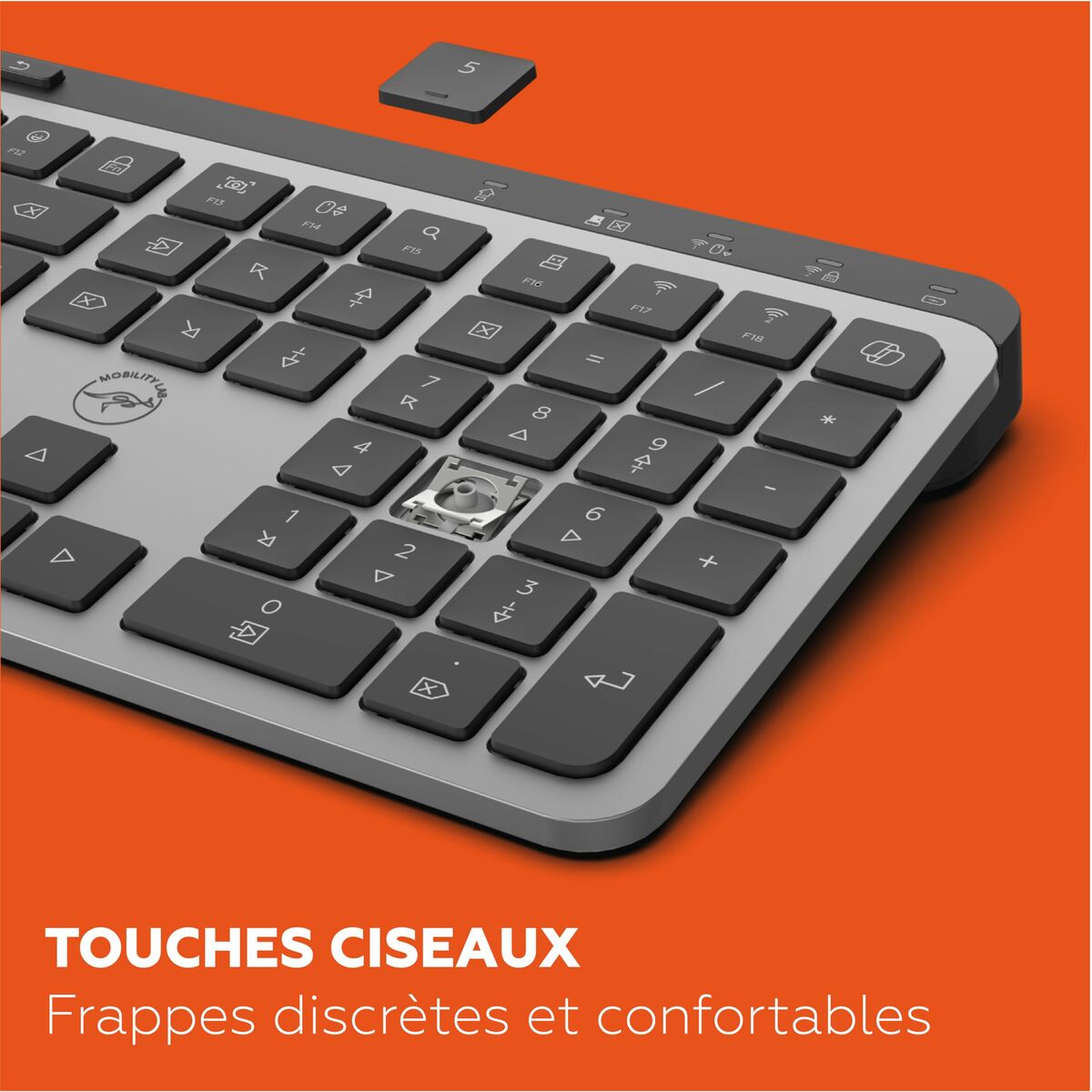 Teclado Mobility Lab KP450W Negro Gris