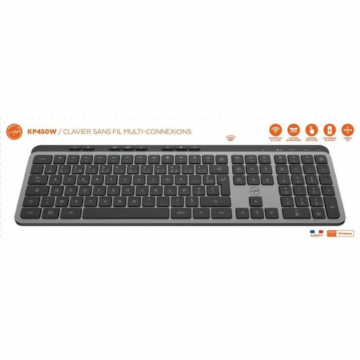 Teclado Mobility Lab KP450W Negro Gris