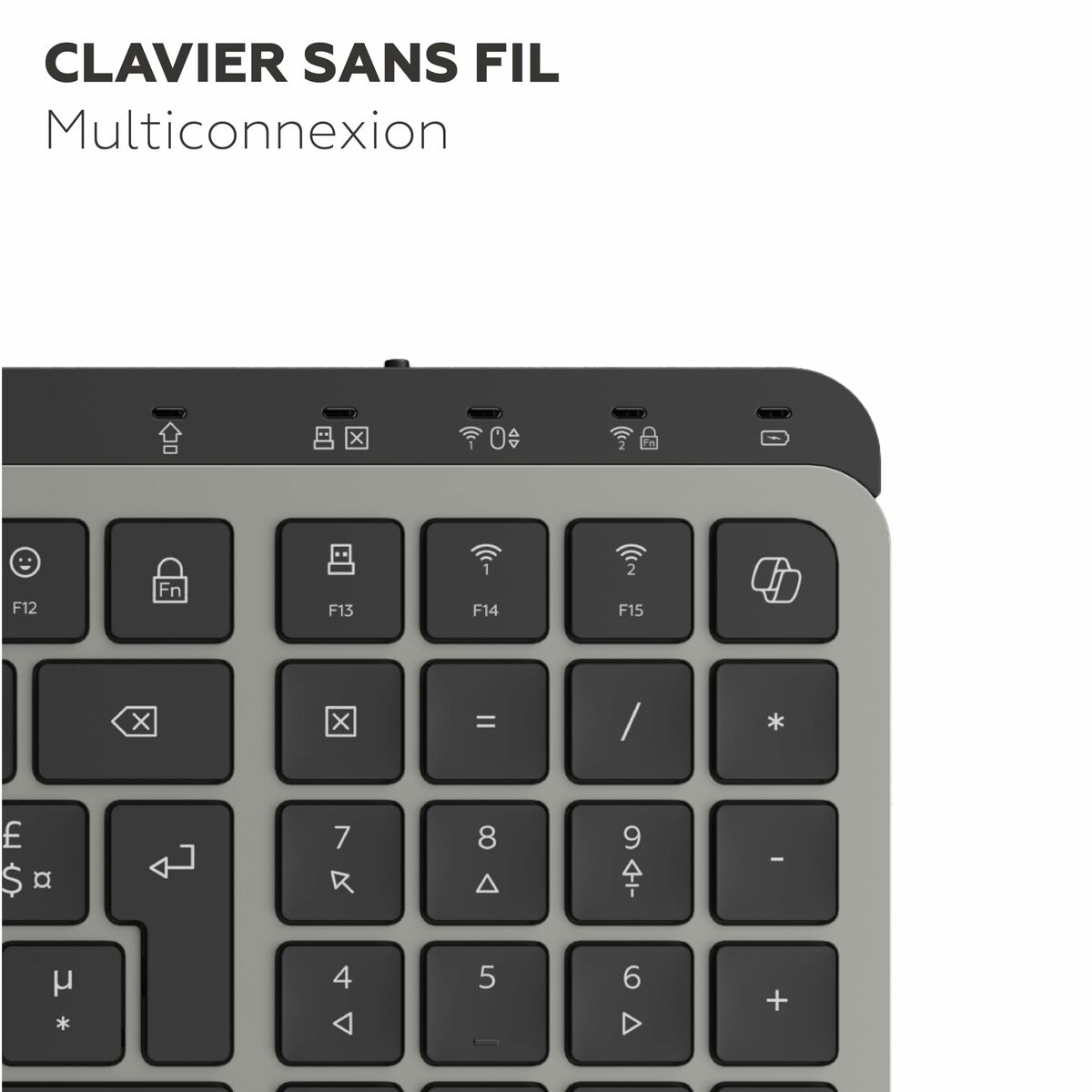 Teclado Mobility Lab KP450W Compact Negro Gris
