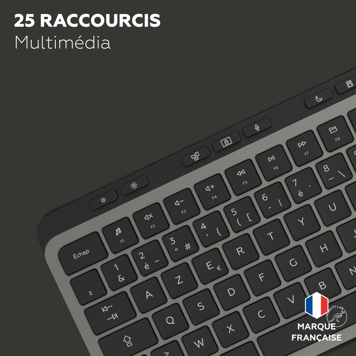 Teclado Mobility Lab KP450W Compact Negro Gris